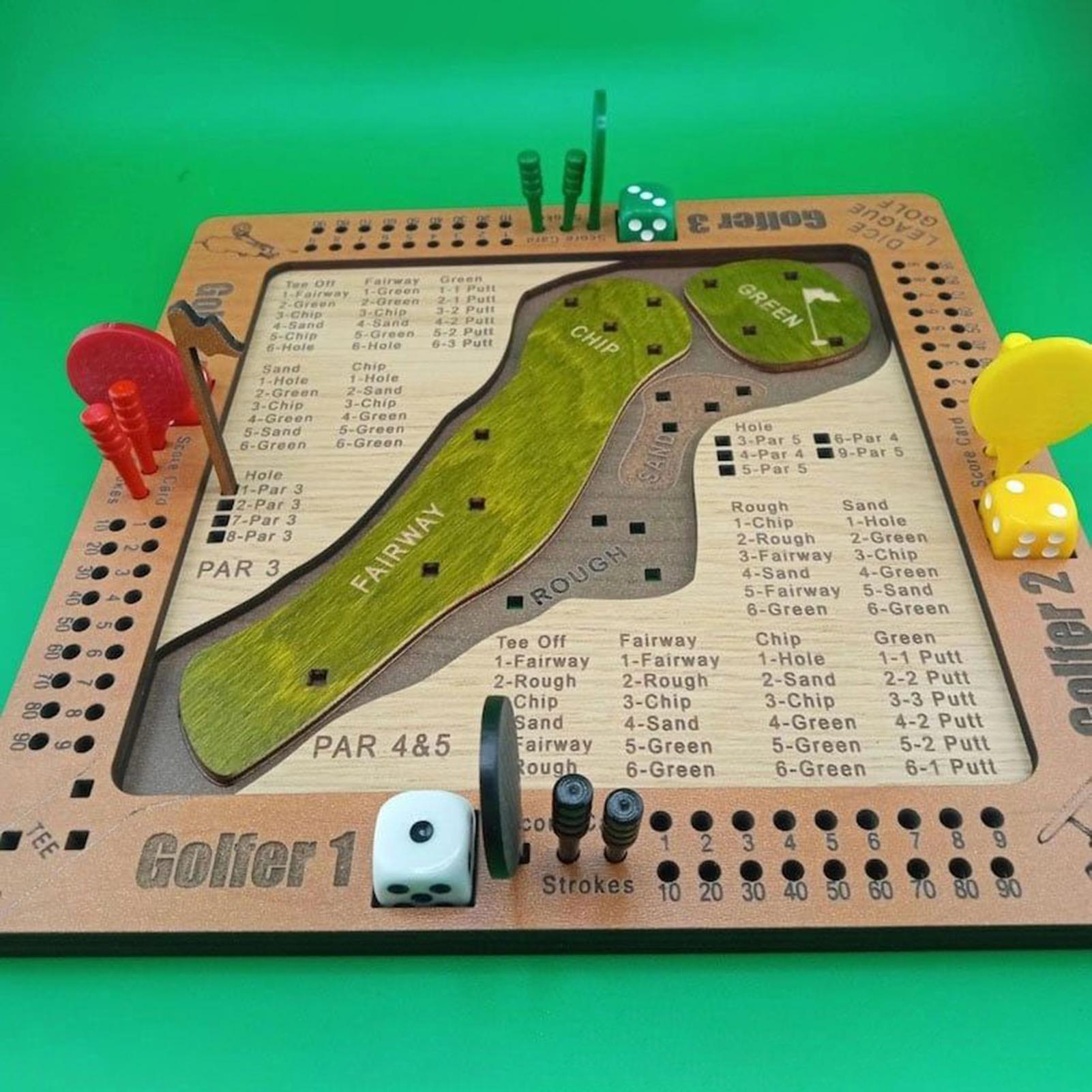 Party Games Entertainer - Golf Dice Game Wooden Challenging Golf