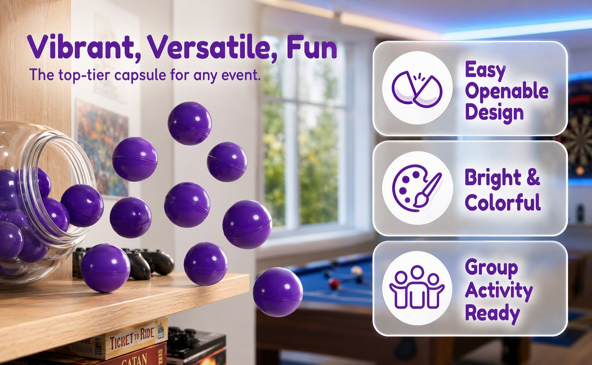 Party Games Bingo - 20pcs Lottery Raffle Balls Solid Color