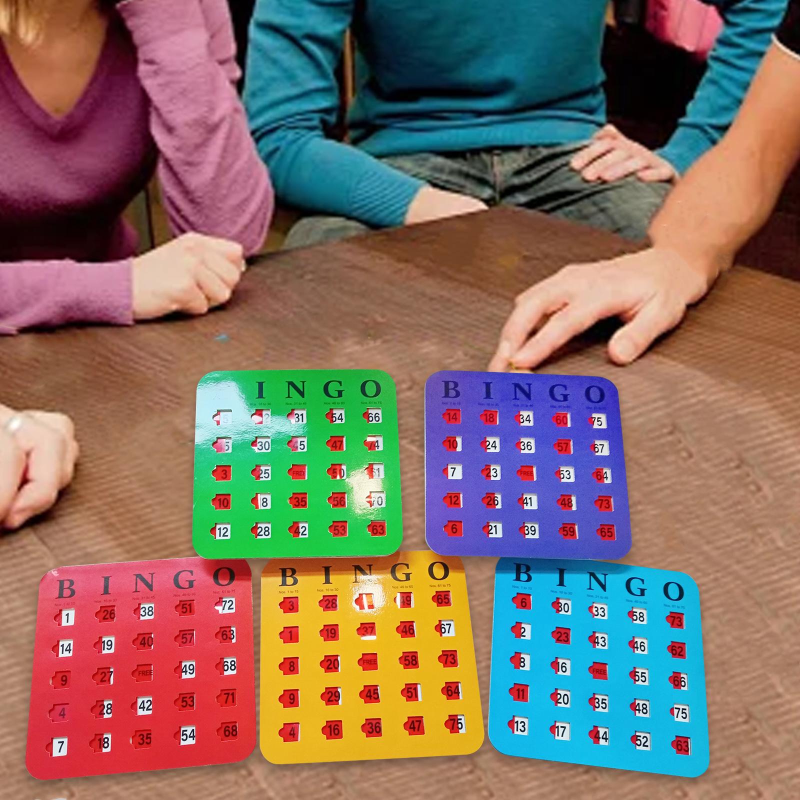 Party Games For Adults Large Group - 5 Pieces Large Print Bingo Cardboard