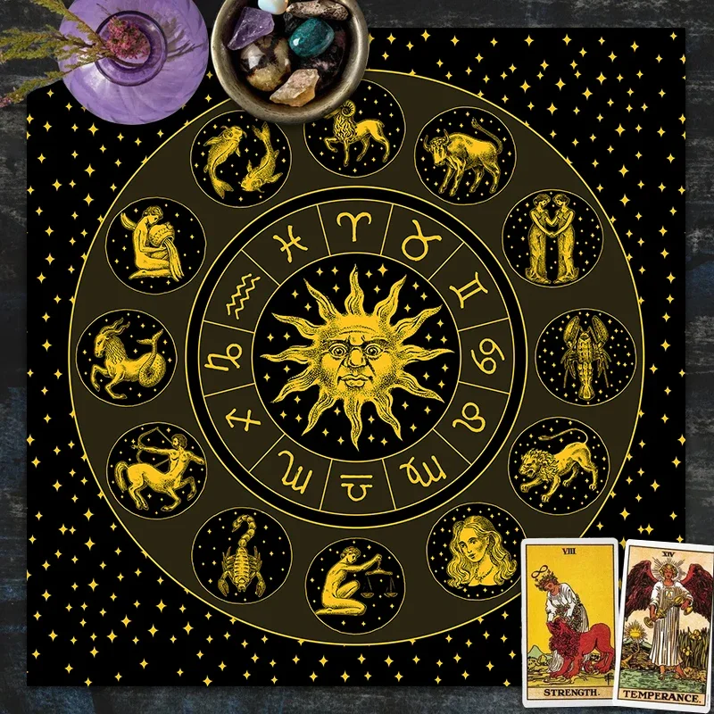 Tarot Cloth Gold Sun Zodiac Ve - đánh giá và giá Zodiac Party Games