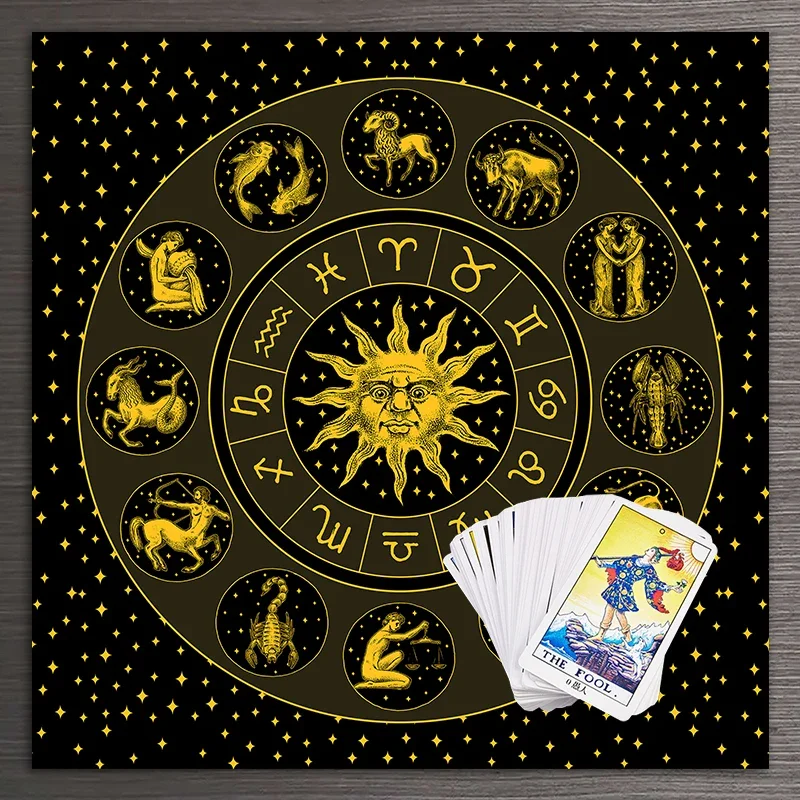 Tarot Cloth Gold Sun Zodiac Ve - đánh giá và giá Zodiac Party Games