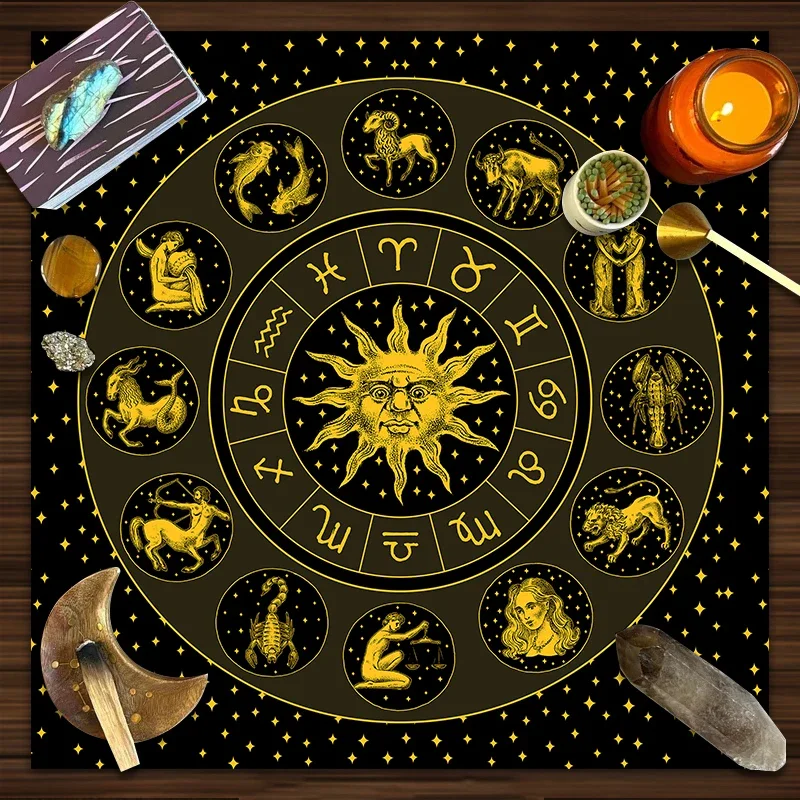 Tarot Cloth Gold Sun Zodiac Ve - đánh giá và giá Zodiac Party Games