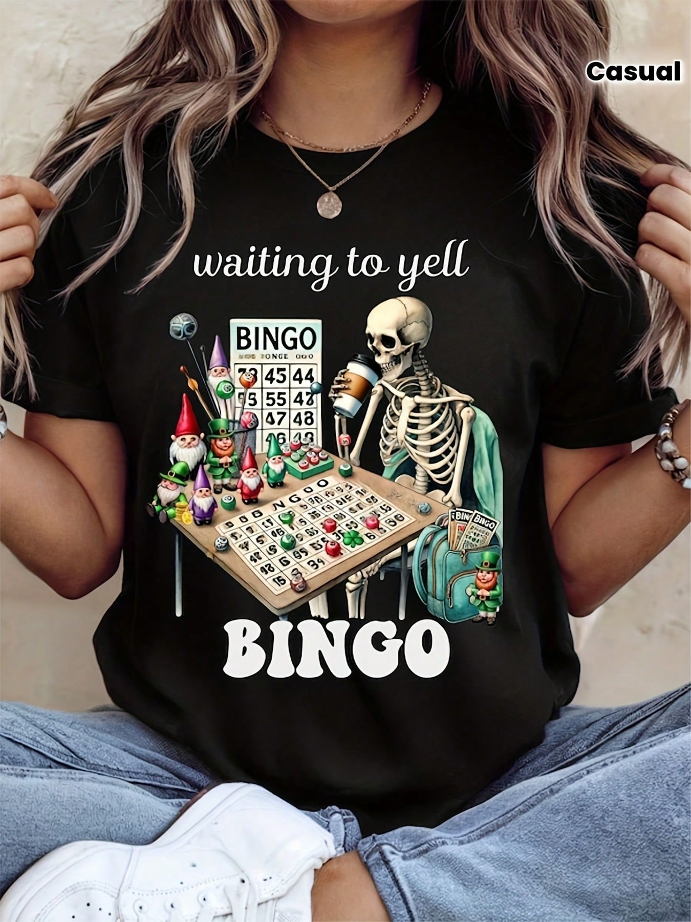 Casual Crew Neck Short Sleeve  - đánh giá và giá Party Games Bingo